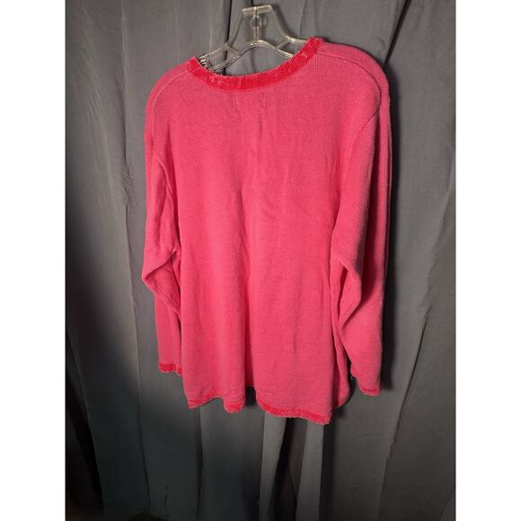 Quacker Factory Pink ugly Christmas Sweater Women’s Sequin Snowman Holiday - Picture 4 of 4